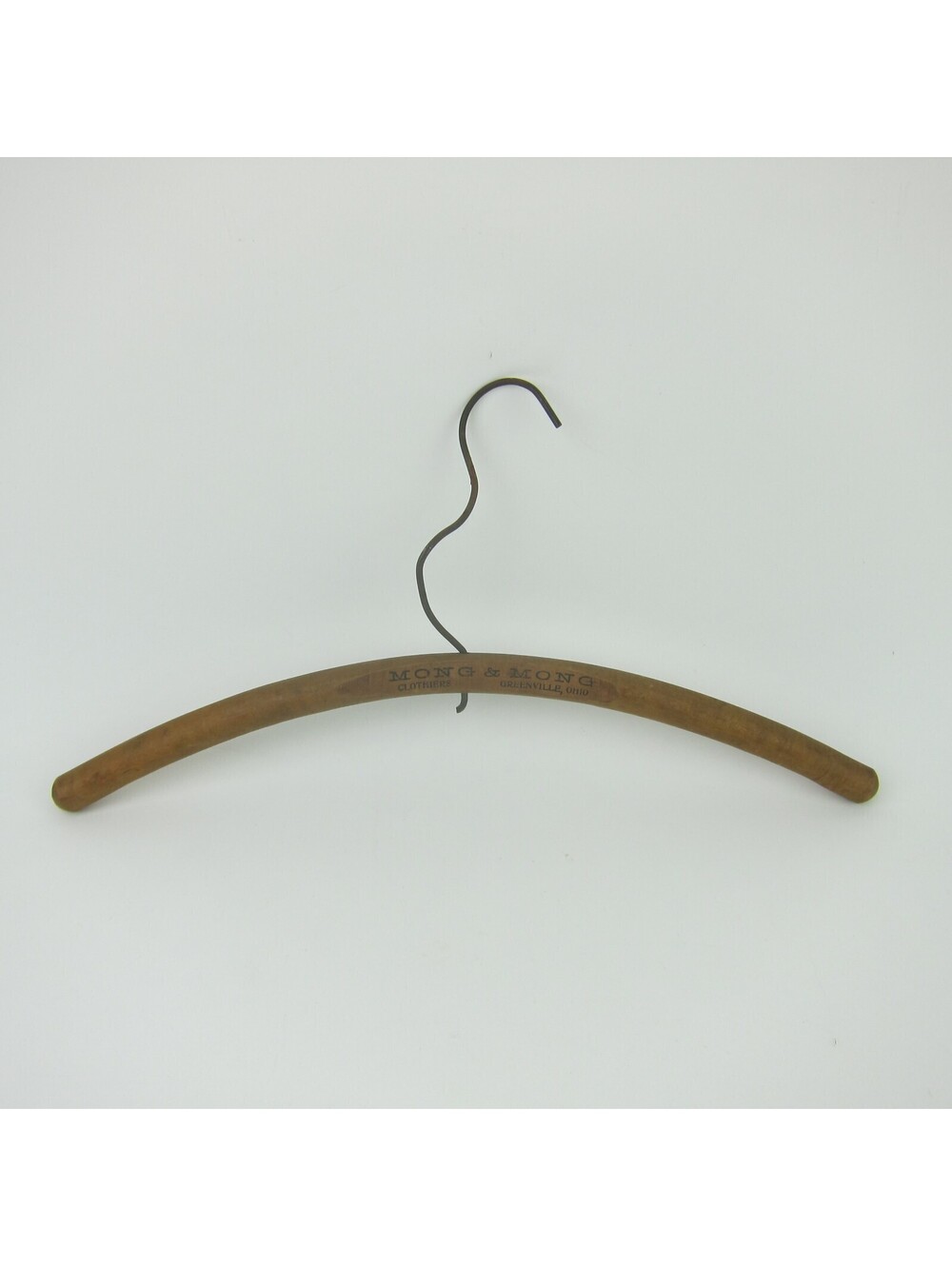 Antique Clothes Hanger Advertising Mong & Mong Clothiers Greenville Ohio c 1915